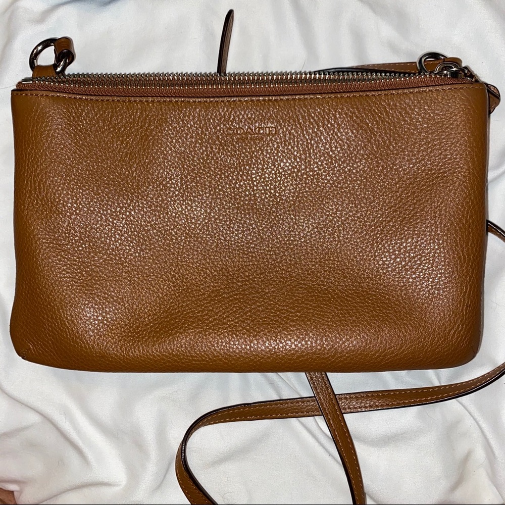 Coach Crossbody Brown Pebble Leather Bag